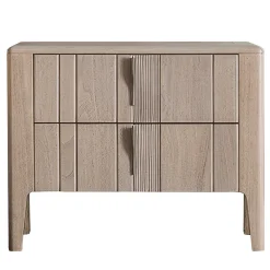 Domino 2-Drawer Beige Canaletto Walnut Nightstand