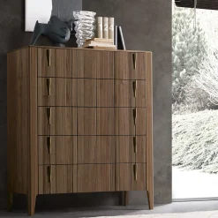 Domino 5-Drawer Canaletto Walnut Chest of Drawers