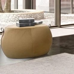 Domino Olive Green Pouf