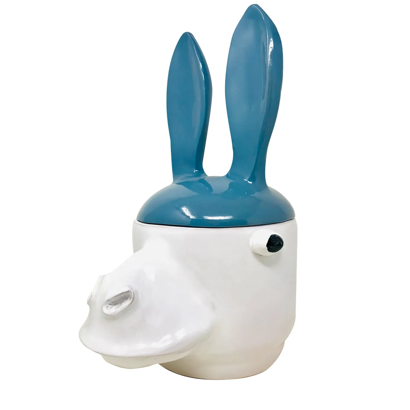 Donkey Large Blue and White Container with Lid
