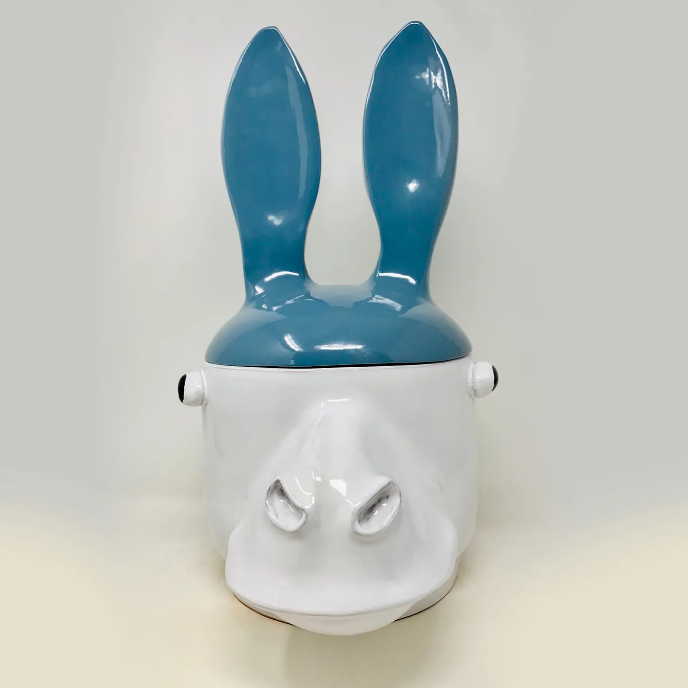Donkey Large Blue and White Container with Lid