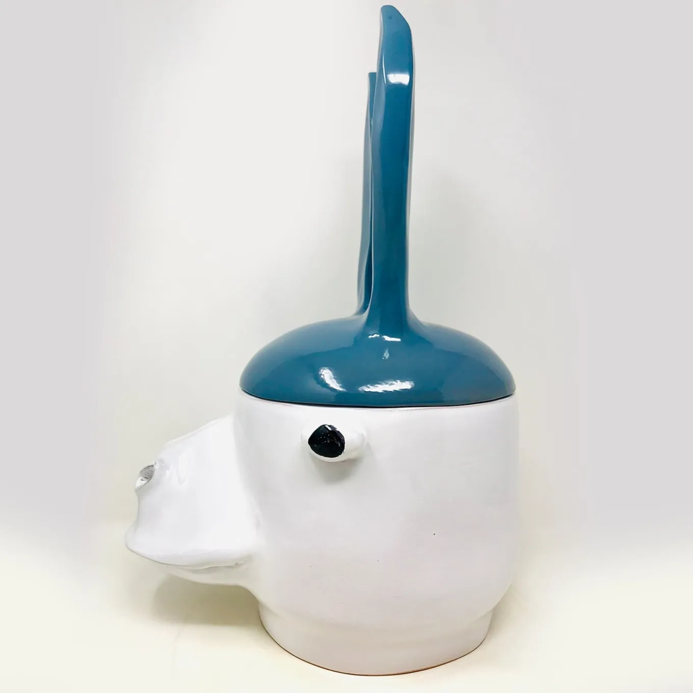 Donkey Large Blue and White Container with Lid