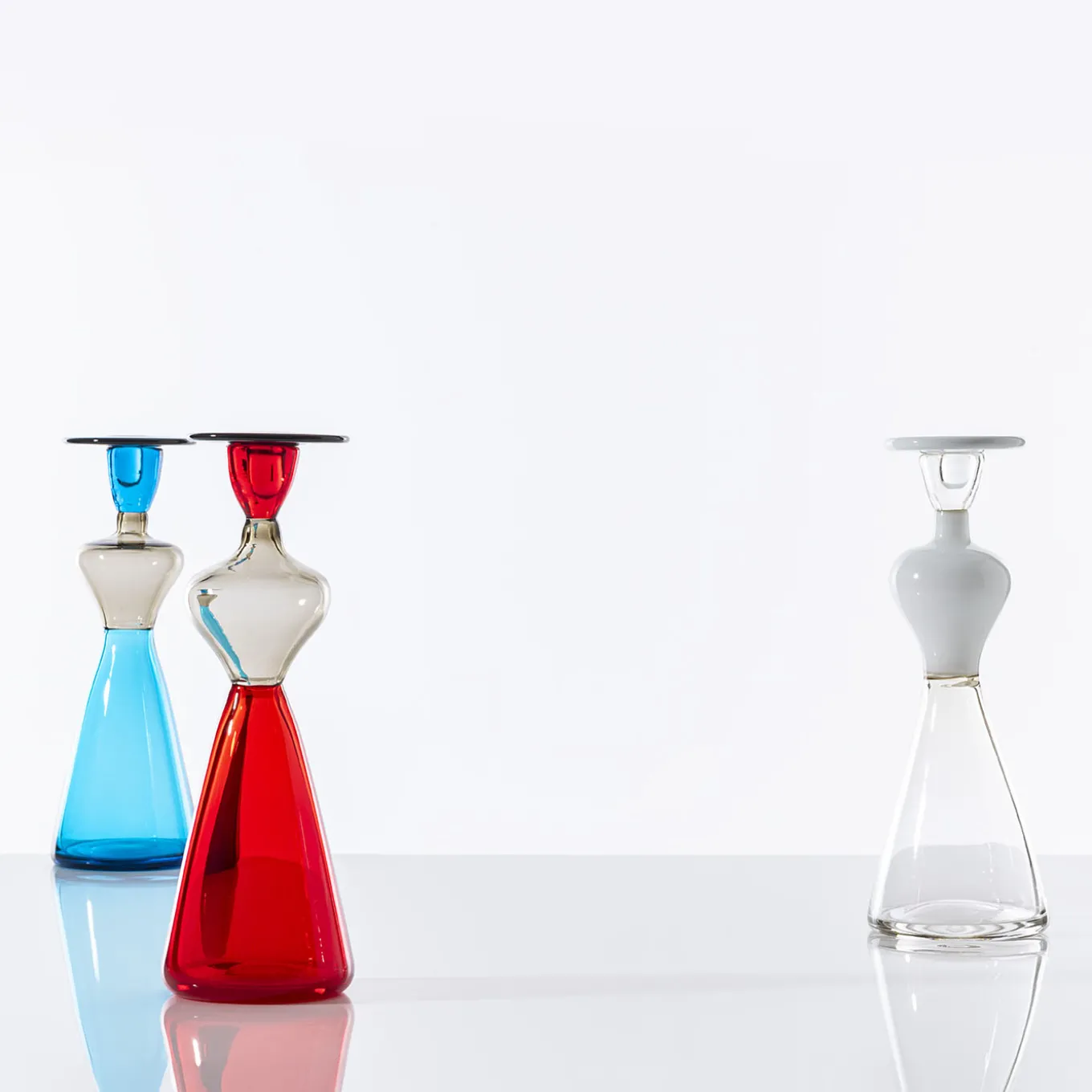 Donna Campigliesca Anthropomorphic Blue Glass Vase by Gio Ponti