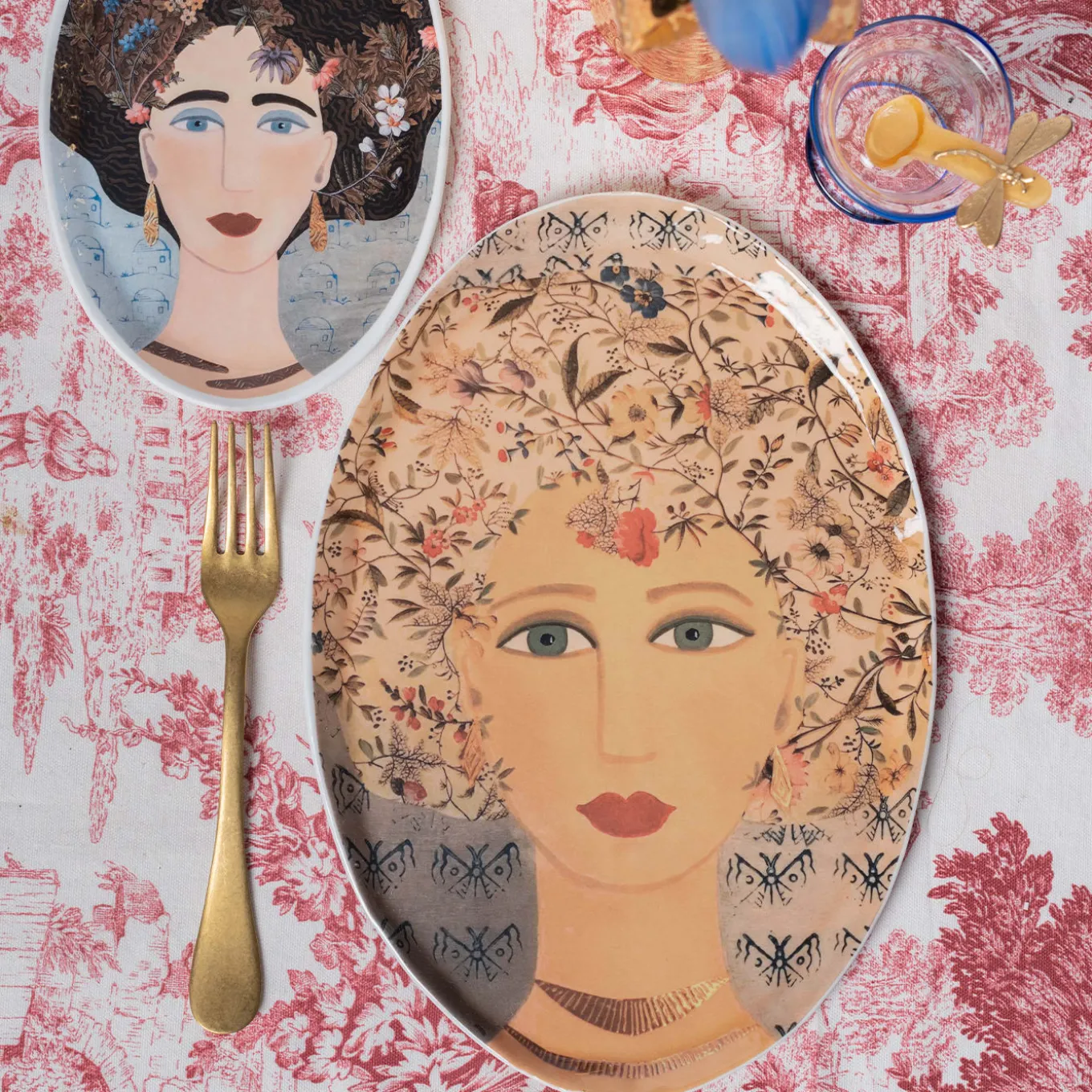 DONNE FIORITE Set of 2 Polina Oval Tray