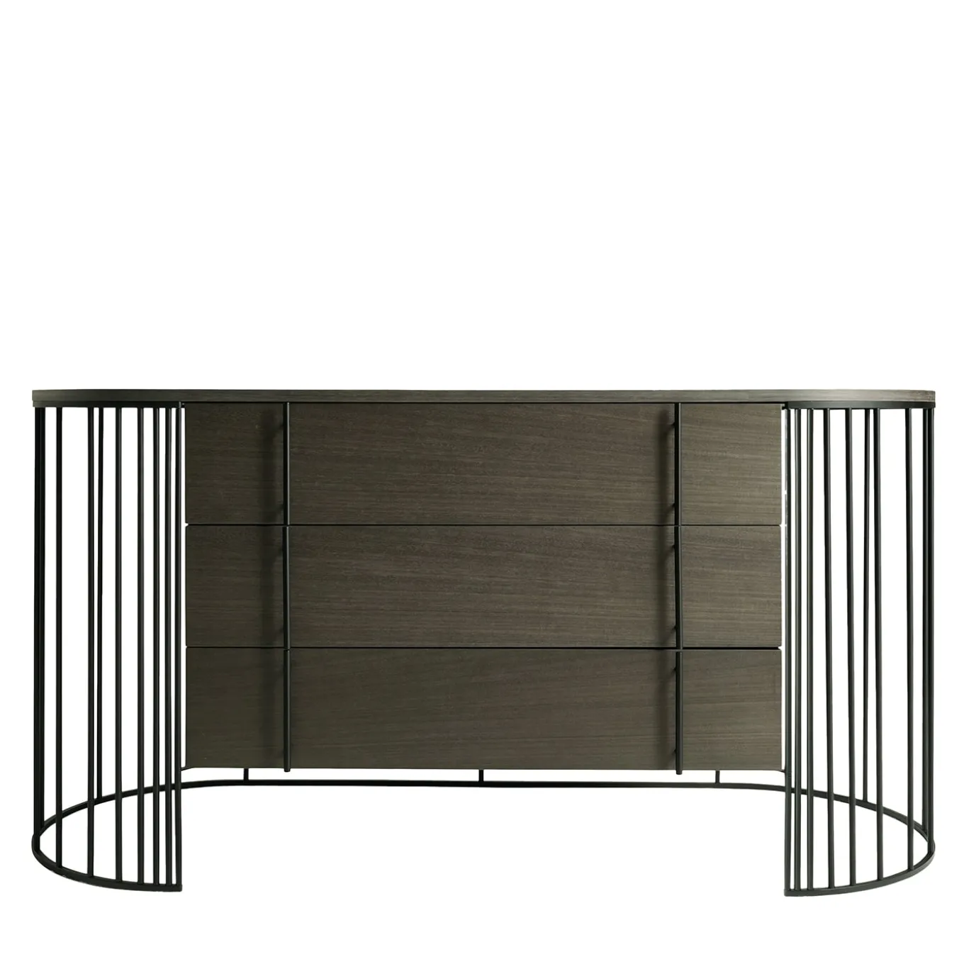 Doppler Matt Black Metal And Smokey Gray Wood Drawer Unit