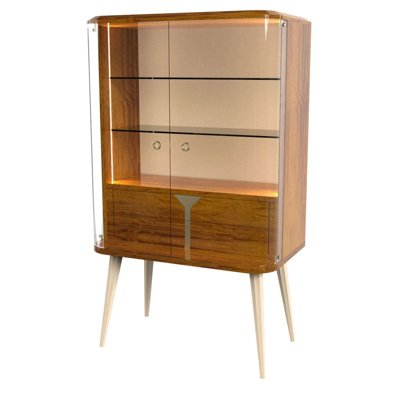 Dorian 2-Door Walnut & Vanilla Cabinet