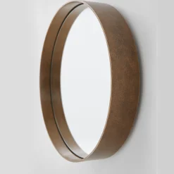 Dorian Gray Round Rusty Iron Mirror