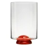 Dot Red & Transparent Water Glass by Giovanni Patalano