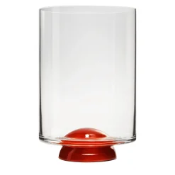Dot Red & Transparent Water Glass by Giovanni Patalano