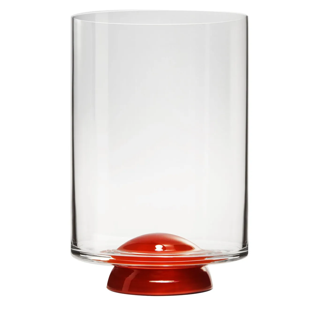 Dot Red & Transparent Water Glass by Giovanni Patalano
