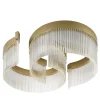 Double C Transparent Glass Chandelier