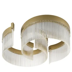 Double C Transparent Glass Chandelier