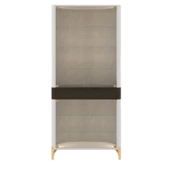 Double Door White Glass Cabinet