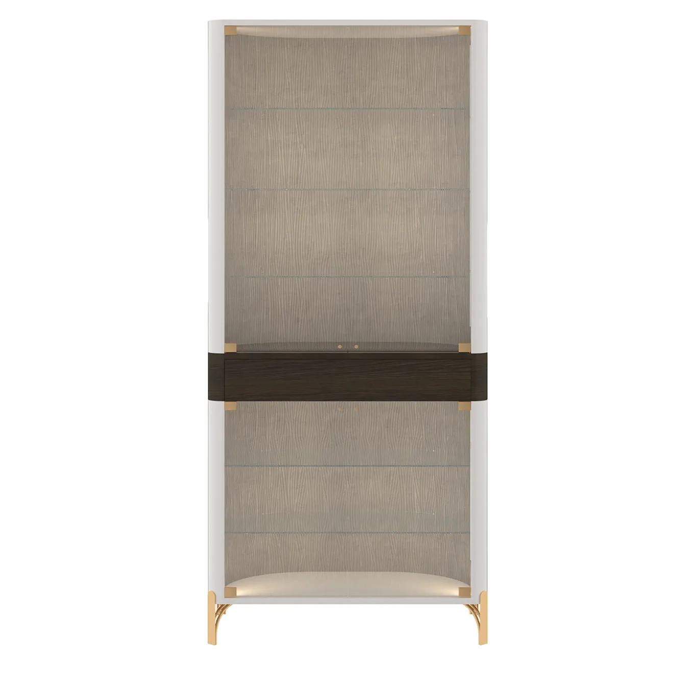 Double Door White Glass Cabinet