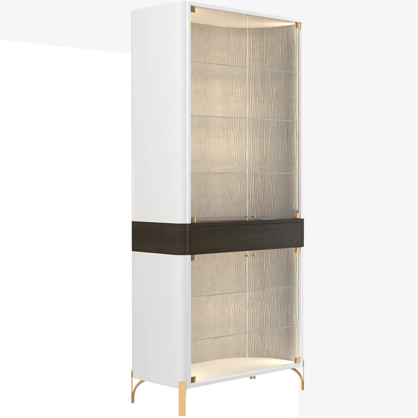 Double Door White Glass Cabinet