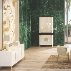 Double Door White Glass Cabinet