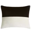 DOUBLE HORIZONTAL Velvet black and white cushion