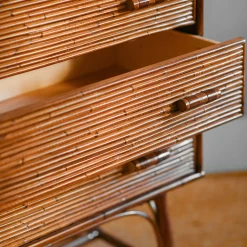 3-Drawer Four-Legged Bamboo Chest of Drawers