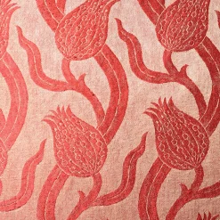 Dresda Rectangular Floral Coral Linen & Silk Cushion