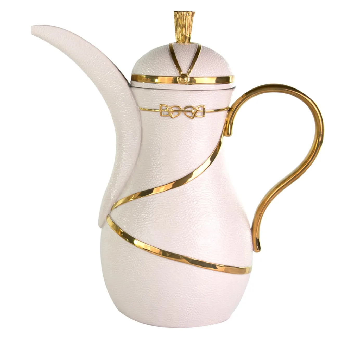 DRESSAGE DALLAH THERMOS - WHITE AND GOLD