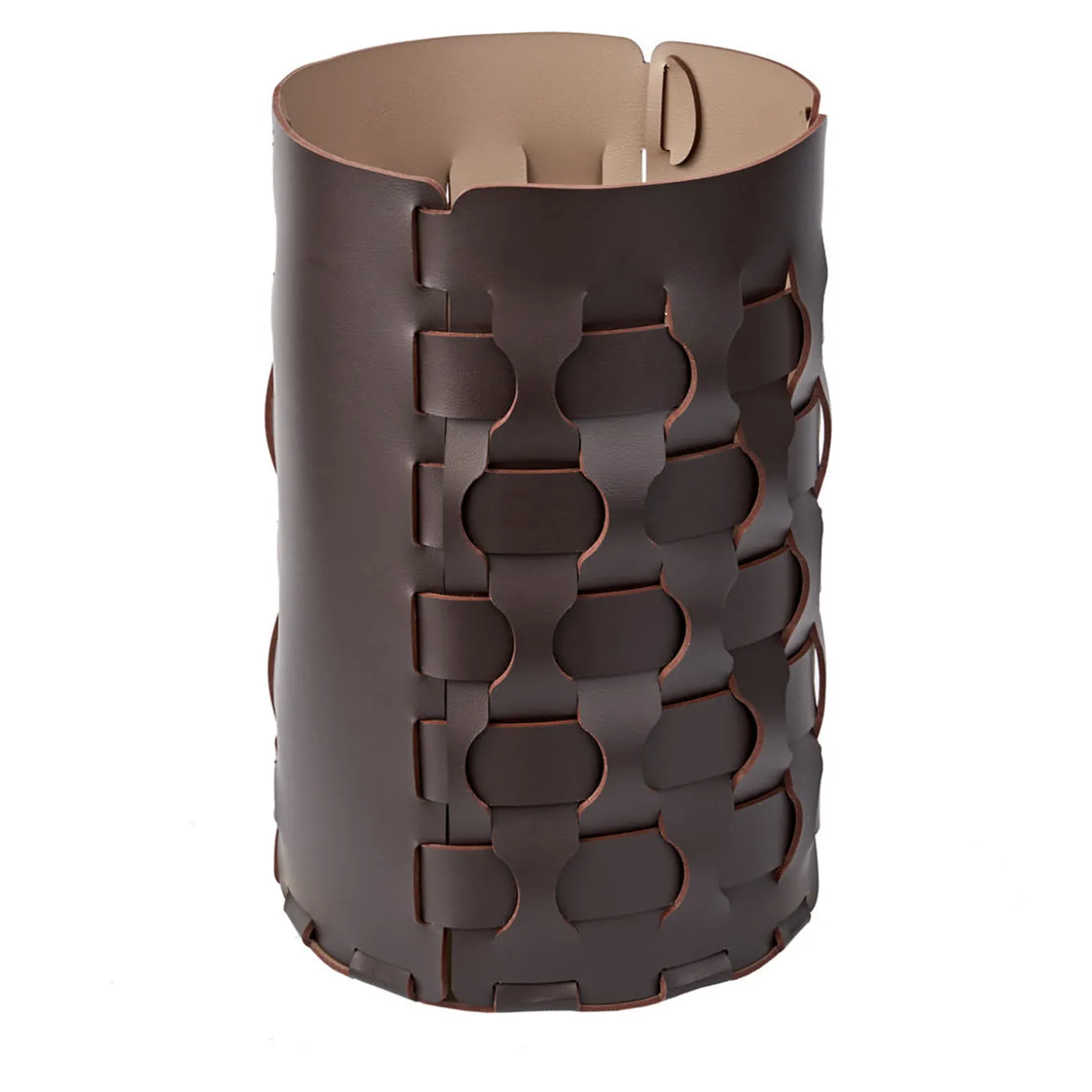 Dubai chocolate and cappucino leather waste basket
