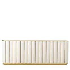 Duilio Ivory Matt Wood And Brass 4-Door Sideboard