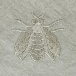 Dunans III Gray Large Bee Embroidered Tablecloth