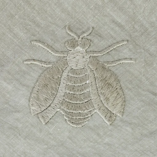 Dunans III Gray Large Bee Embroidered Tablecloth