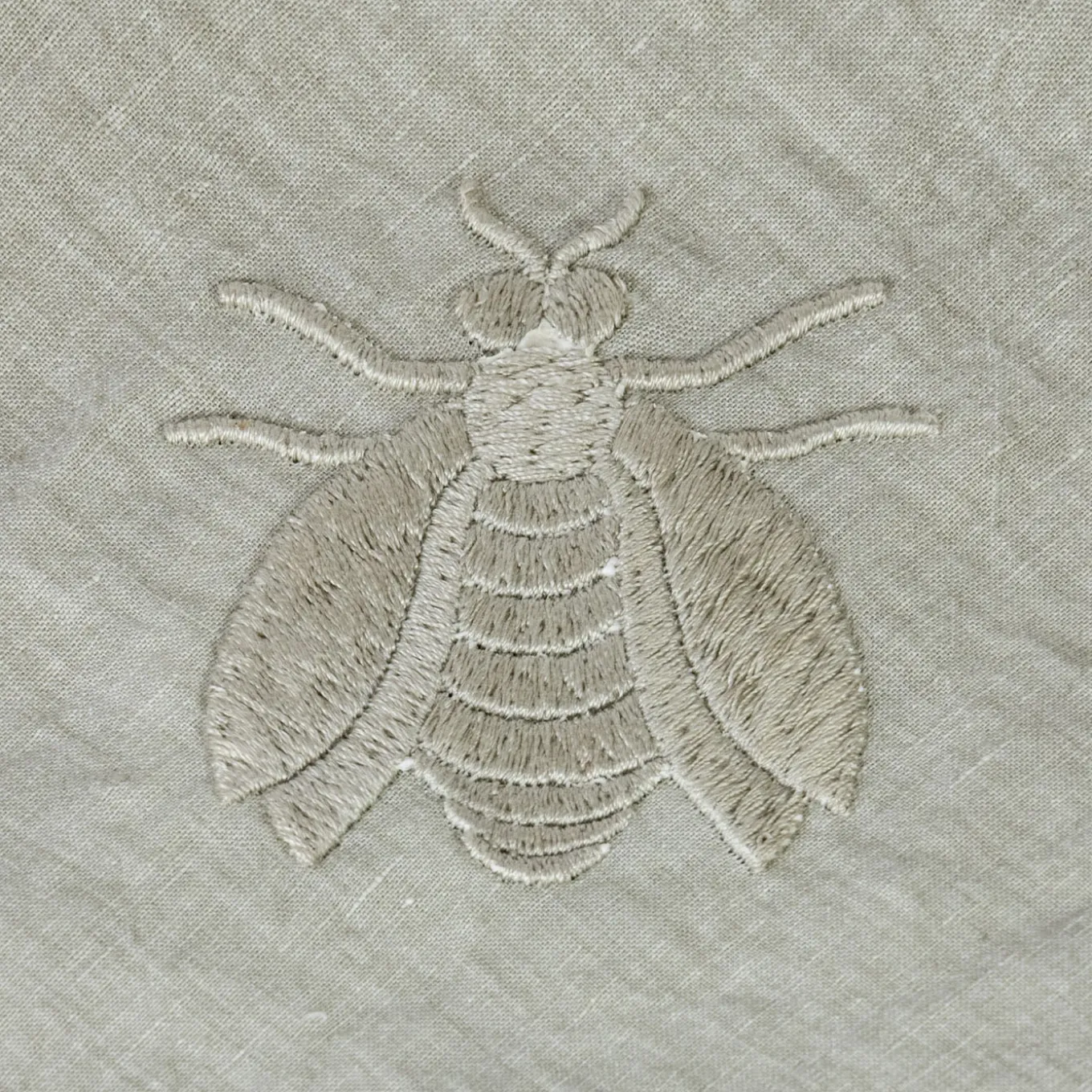 Dunans III Gray Large Bee Embroidered Tablecloth