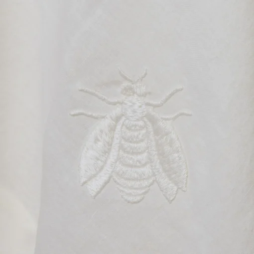Dunans III Ivory Large Bee Embroidered Tablecloth