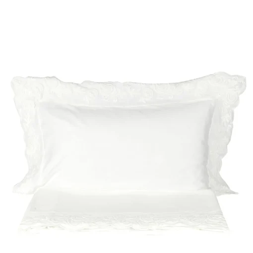 Dune Merveille Ivory Embroidered Sheet Set and Two Pillowcases