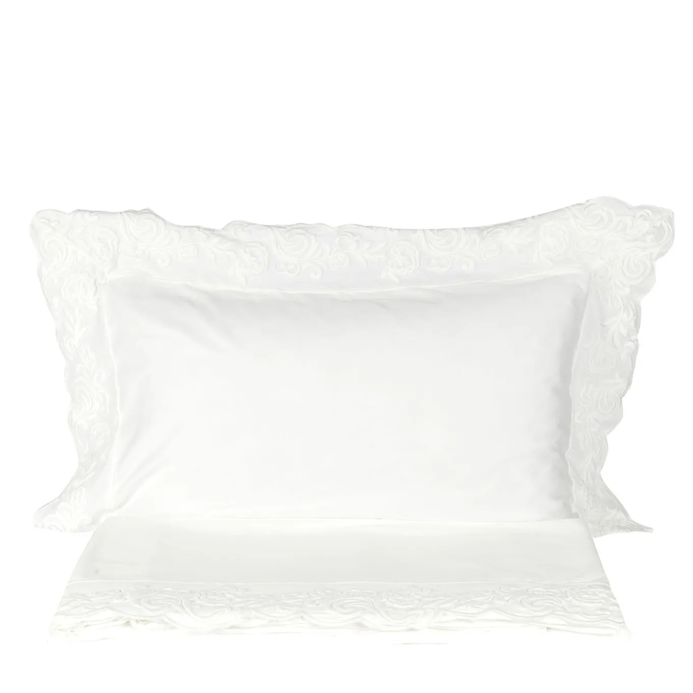 Dune Merveille Ivory Embroidered Sheet Set and Two Pillowcases