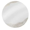 Dune Round Mirror Decorated With Beige Textured Resin
