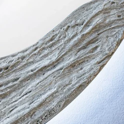 Dune Round Mirror Decorated With Beige Textured Resin