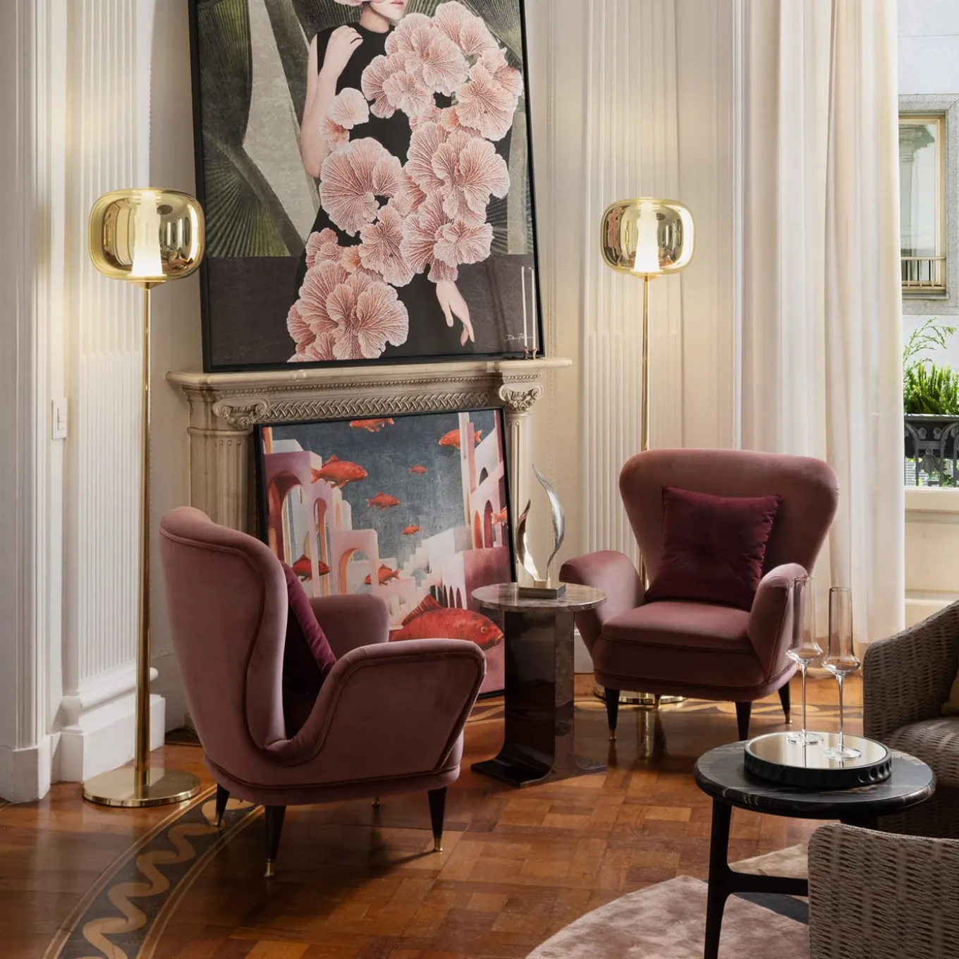 Dusk Dawn Brass Floor Lamp by Branch