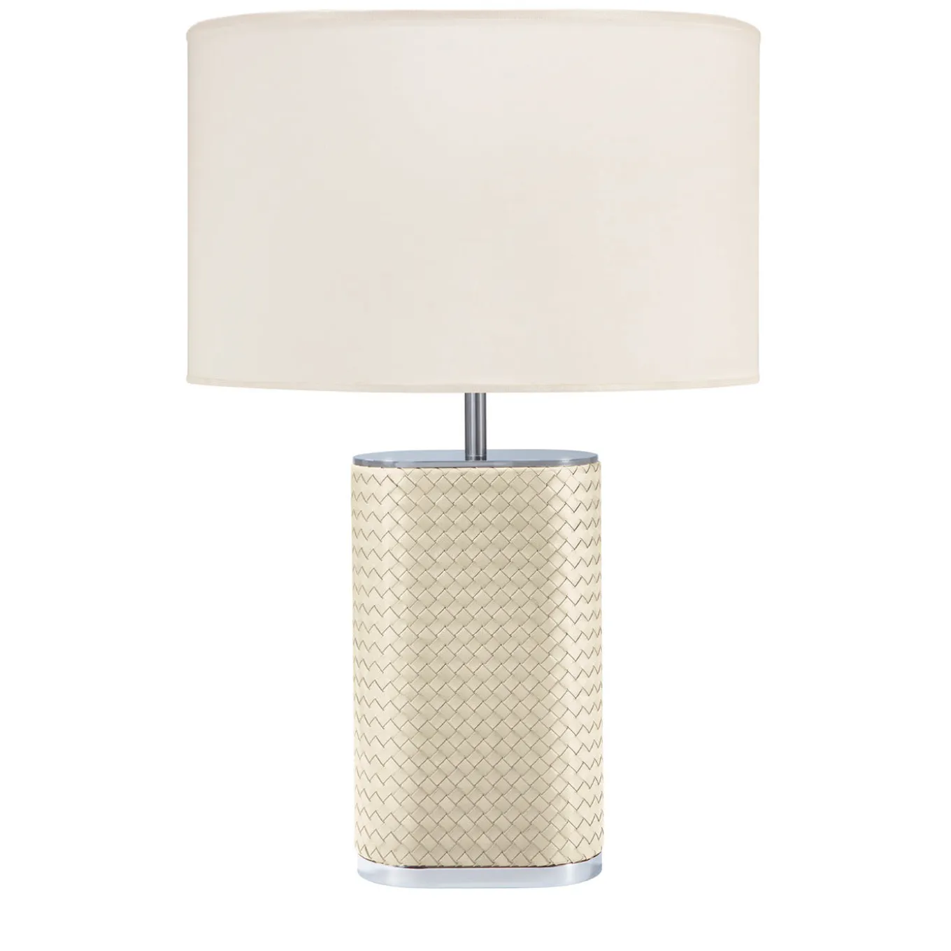 Ebe Handwoven Chrome Table Lamp