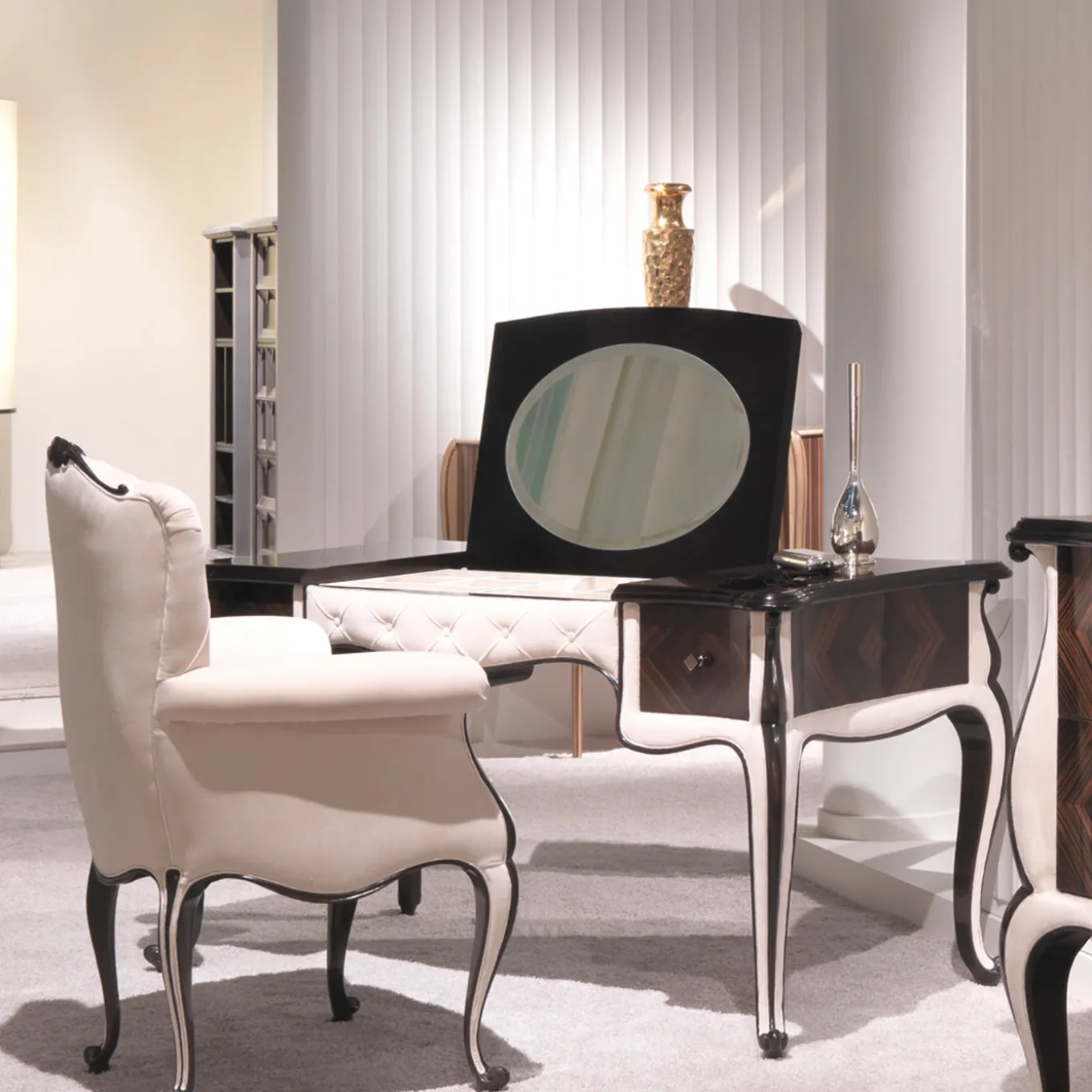 Ebony and Cherry Vanity Table