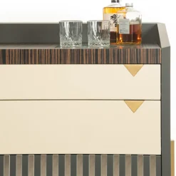 Ebony and Marble Bar Cabinet