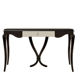 Ebony Black Writing Desk with White Drawer