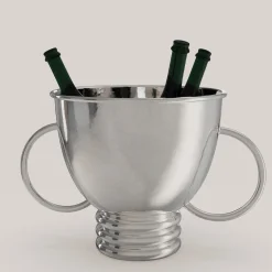 Echo V2 Large Silver Pewter Wine Basket