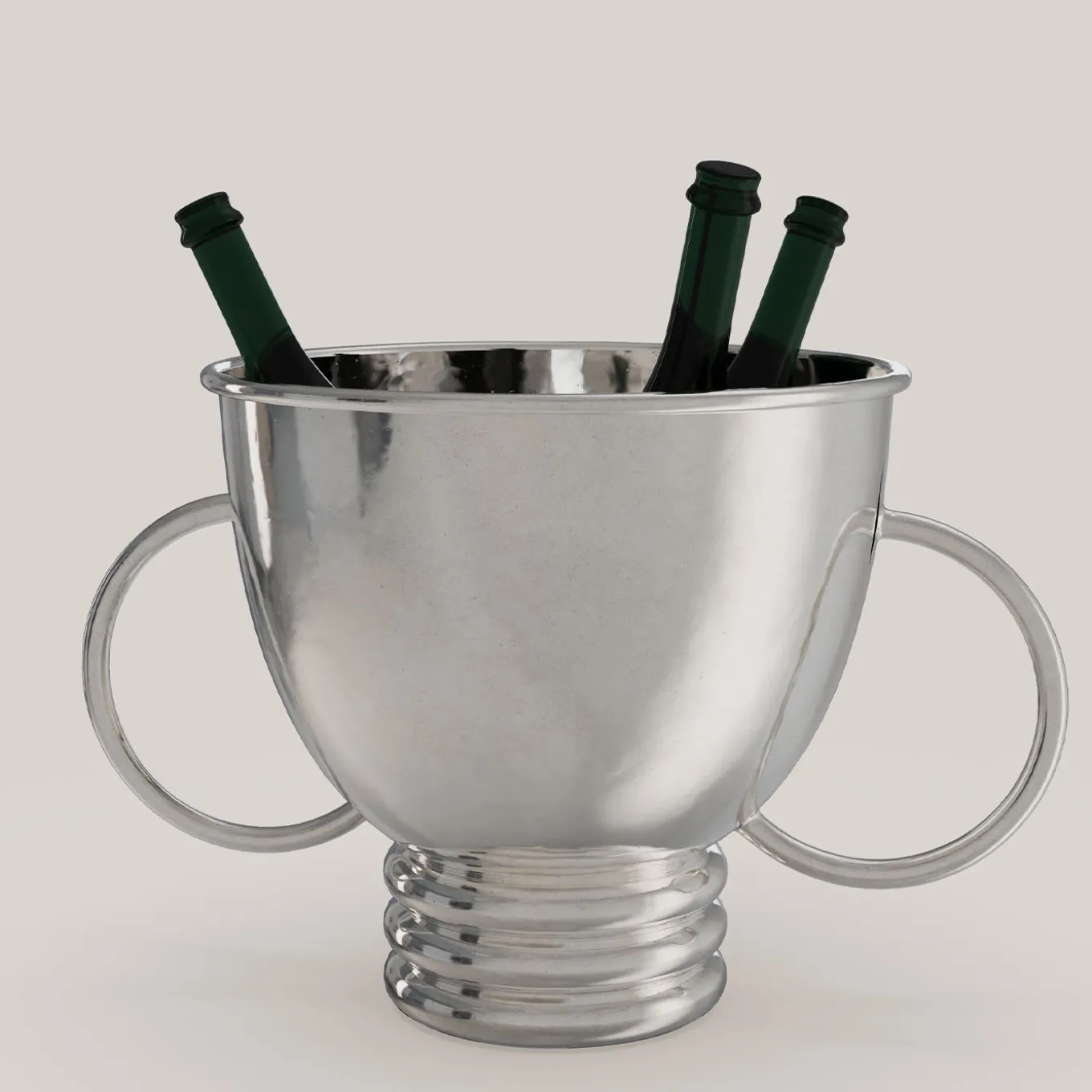 Echo V2 Large Silver Pewter Wine Basket