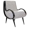 Eclipse armchair in black and white fabric