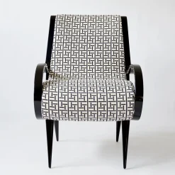 Eclipse armchair in black and white fabric