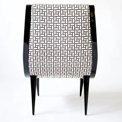 Eclipse armchair in black and white fabric
