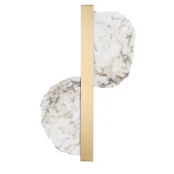 Eclipse Satin brass and Alabaster Wall Sconce