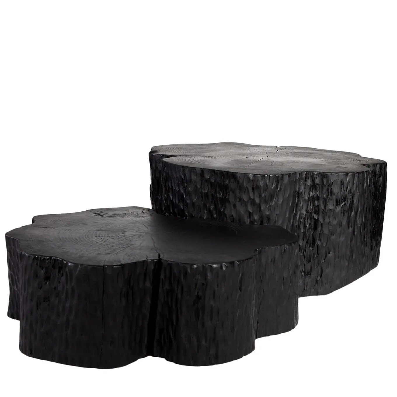 Eclipse Set of 2 Carved Black Coffee Tables