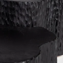 Eclipse Set of 2 Carved Black Coffee Tables
