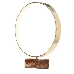 Ecliss Glossy Brass & Red Marble Table Lamp