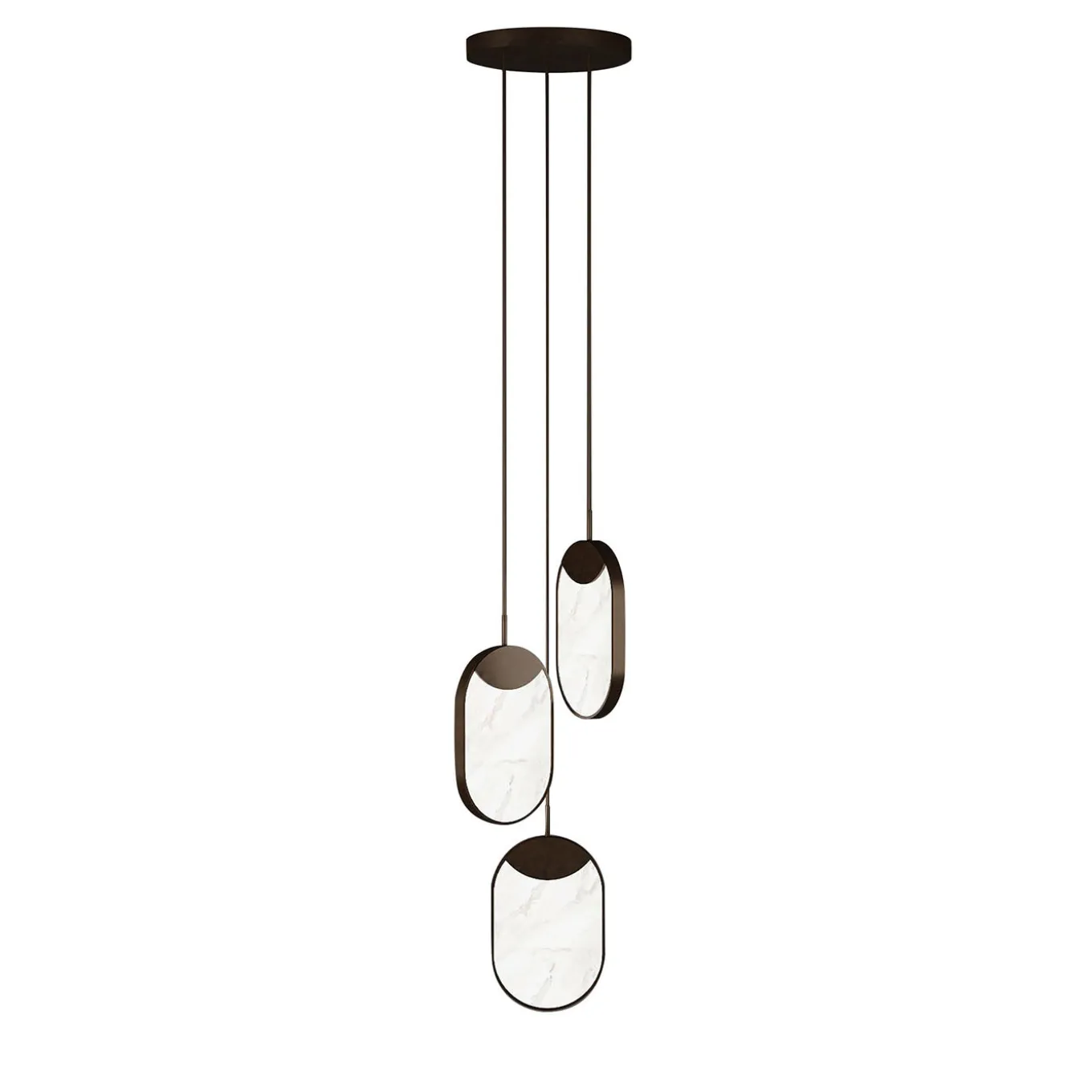 Eclisse Onyx Three-Light Chandelier by Sheree Stuart Design