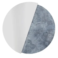 Eclisse Round Mirror Decorated With Silver Spatulated Resin